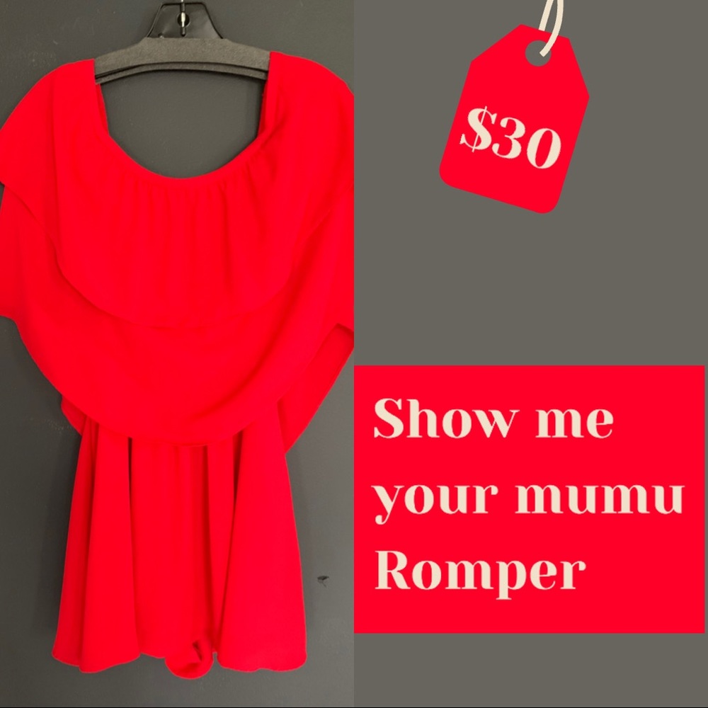 Show Me Your MuMu Red Off Shoulder Romper